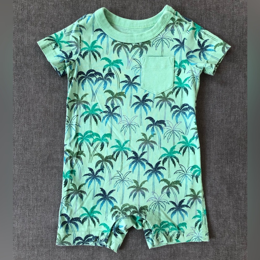 Tea Collection Shortie Pocket Romper 9-12 Months